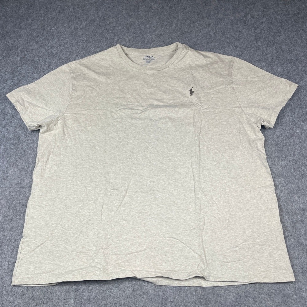 Polo Ralph Lauren Classic Fit Cotton Pony Logo T-Shirt Mens XXL Oatmeal Heather